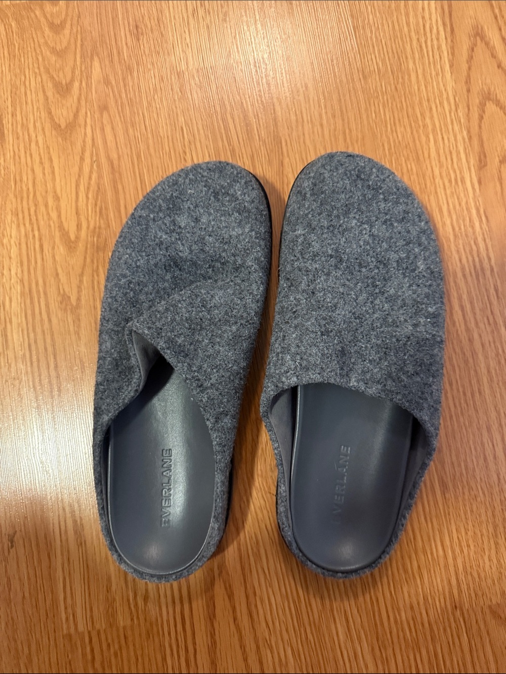 Everlane Dark Gray Wool Slippers